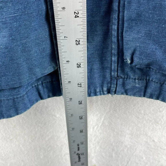 Zara Denim Jacket Men's Sz S Blue Denimwear Hooded Buckle Pockets Elastic Hem - Picture 4 of 11